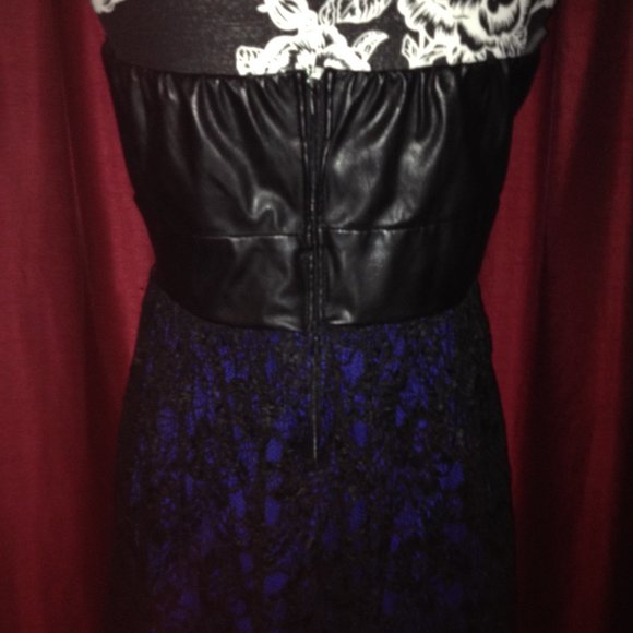 NWOT Black&Blue Lace Strapless Dress By Speechless - Picture 9 of 16